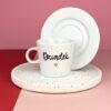 Zestaw filiżanek Babcia i Dziadek – ręcznie zdobiona porcelana Kika Handmade