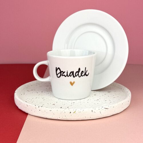 Filiżanka z napisem Dziadek 200 ml – ręcznie zdobiona porcelana Kika Handmade