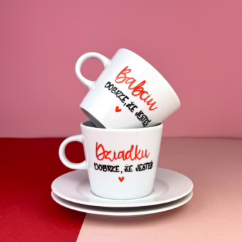Filiżanka Babciu dobrze, że jesteś 200 ml – ręcznie zdobiona porcelana Kika Handmade