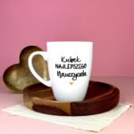 Kubek Najlepszego Nauczyciela 360 ml – ręcznie zdobiona porcelana Kika Handmade