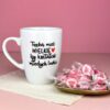 Kubek Trzeba mieć wielkie serce by kształcić 360 ml – ręcznie zdobiona porcelana Kika Handmade