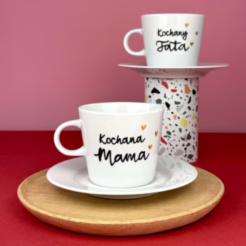 Zestaw filiżanek dla Kochanych Rodziców – ręcznie zdobiona porcelana Kika Handmade