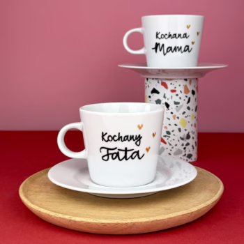Zestaw filiżanek dla Kochanych Rodziców – ręcznie zdobiona porcelana Kika Handmade