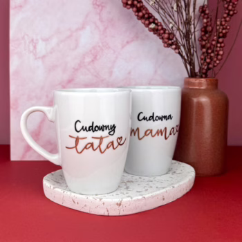 Kubek dla Cudownego Taty 360 ml – ręcznie zdobiona porcelana Kika Handmade