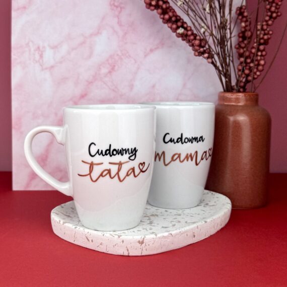 Kubek dla Cudownego Taty 360 ml – ręcznie zdobiona porcelana Kika Handmade