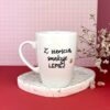 Kubek Z sierścią smakuje lepiej 360 ml – ręcznie zdobiona porcelana Kika Handmade