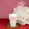 Kubek bez ucha z napisem Kocham 200 ml – ręcznie zdobiona porcelana Kika Handmade