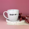 Kubek z napisem BOSSY AF 300 ml – ręcznie zdobiona porcelana Kika Handmade