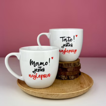 Kubek Mamo jesteś najlepsza 300 ml – ręcznie zdobiona porcelana Kika Handmade